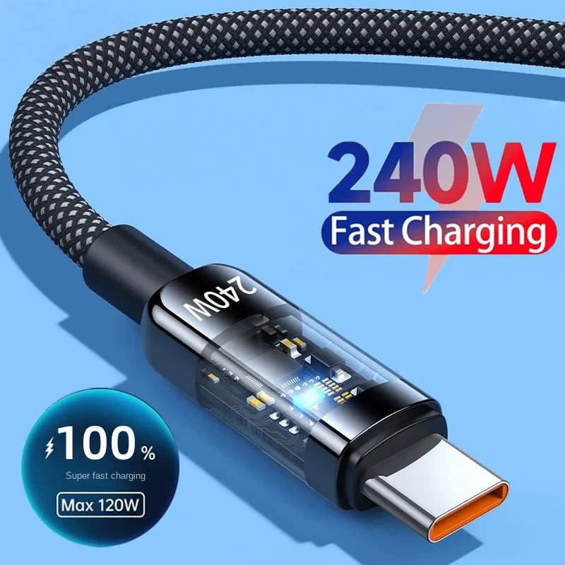 240W 2 in 1 USB C to USB C Fast Charging Foldable Bracket Data Cable Type C Desktop Holder Charging Wire For Iphone17 16 Samsun