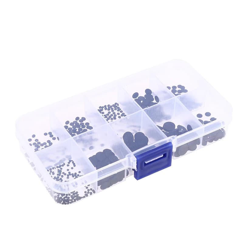 Kit di riparazione tastiera con cuscinetti in gomma conduttiva di diverse dimensioni da 500 pezzi/scatola per pulsanti in gomma conduttiva con telecomando IR