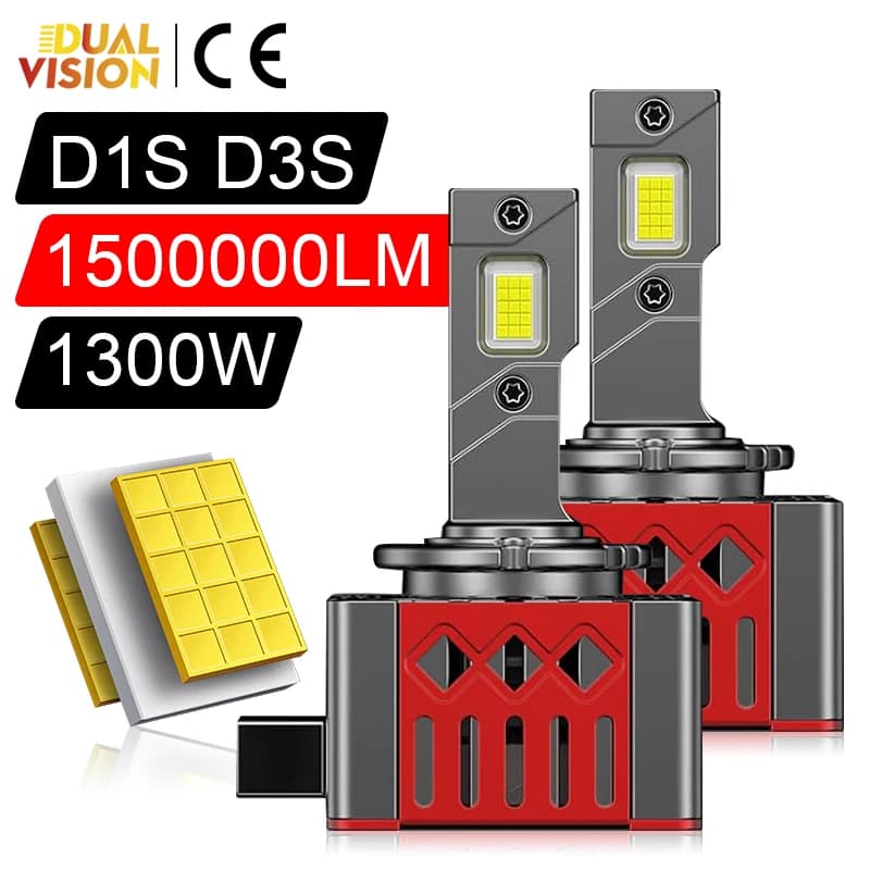 Dualvision SERIE D D1S D3S LED Canbus 1300W Fari per auto Lampadine HID D1R D3R 6000K Lampade per auto Plug & Play Kit di conversione HID 12V