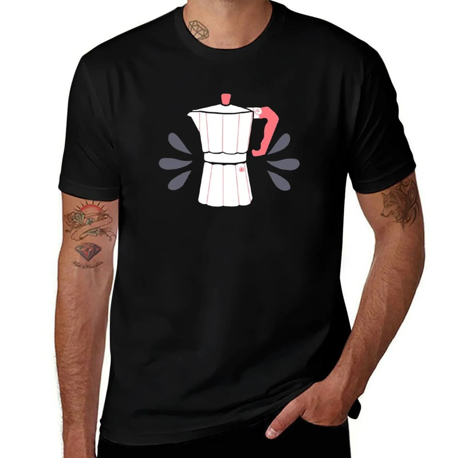T-shirt Coffee Maker Basic Casual Wear a maniche corte