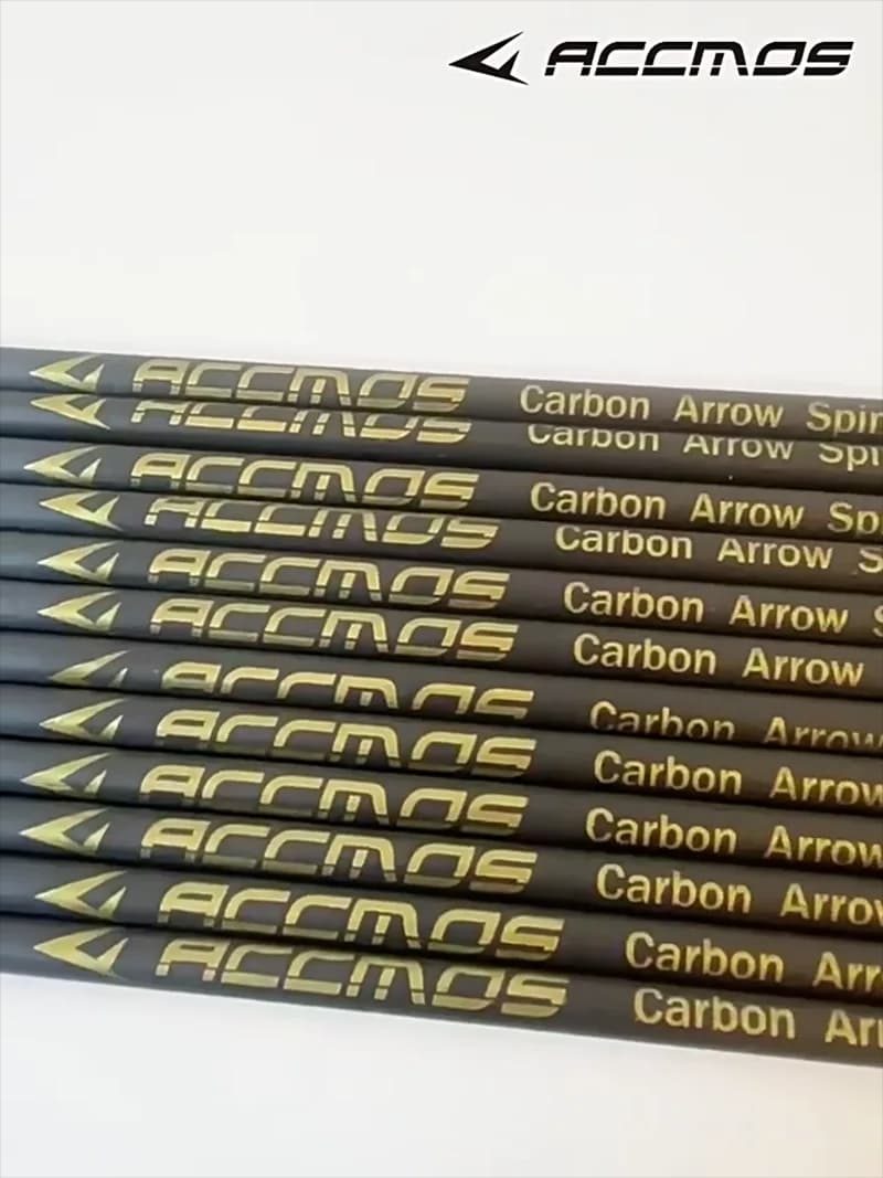12pcs ID 4.2/5.2/6.2mm Pure Carbon Arrow Shaft Spine 300-1800 for Archery Hunting Target