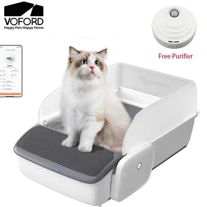 Lettiera per gatti autopulente automatica Sabbiera per gatti autopulente Scooping Toilette per gatti semi chiusa aperta con purificatore d'aria gratuito