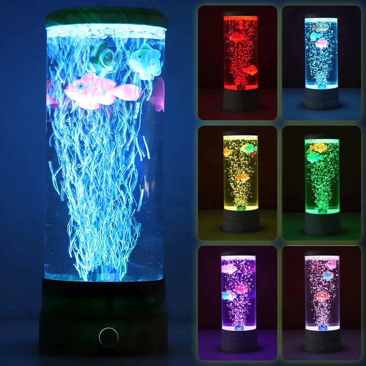 LED Fish Lamp Kit Multi-colore che cambia acquario serbatoio luce notturna decorativo simulato Fish Bubble lampada da tavolo decorazione da scrivania