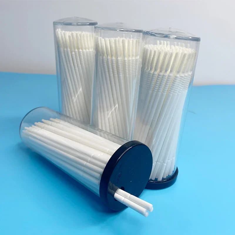 CNKESS disposable makeup eyelash brushes wholesale 100 pcs applicator package for Micro White Micro Brushes Dental Long Toe Brush