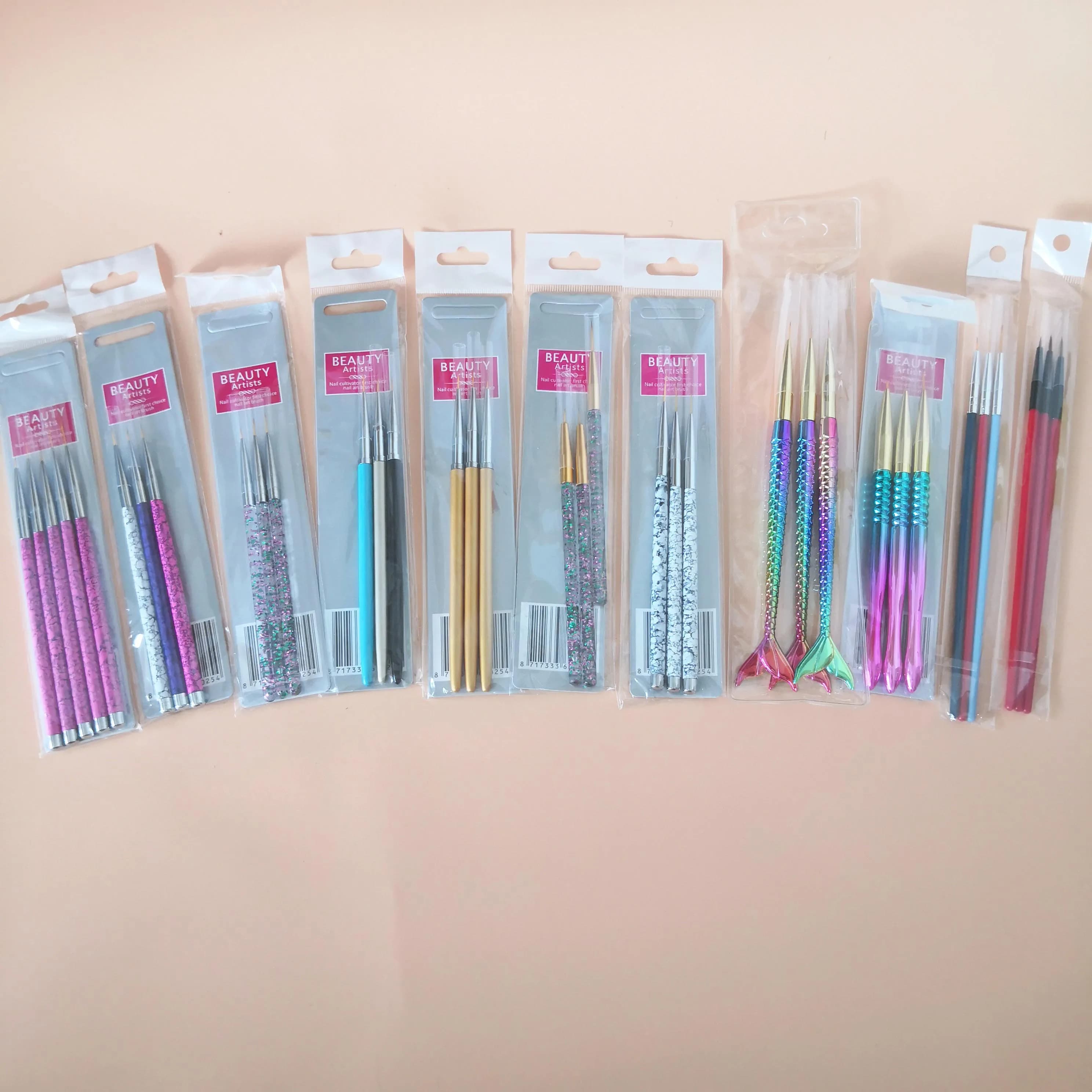 Water Active Eyeliner Brushes Set, Nail Paint Details, Thin Coating Brushes Set