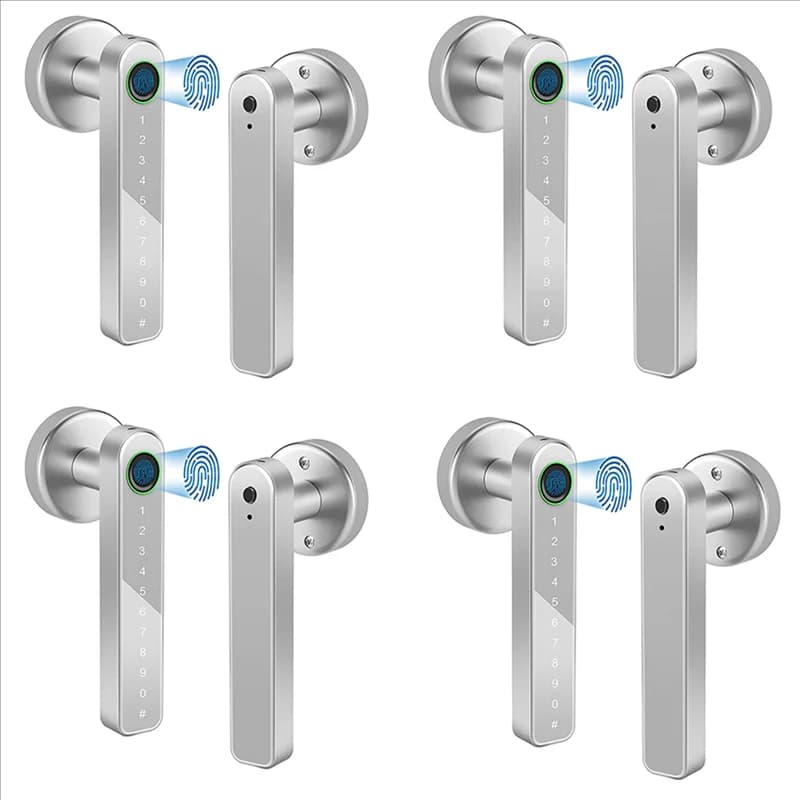 Serratura per porta intelligente 4X Serratura per porta d'ingresso senza chiave Serratura per tastiera con maniglia, serratura per porta con impronta digitale con APP Tuya Wifi-B12B
