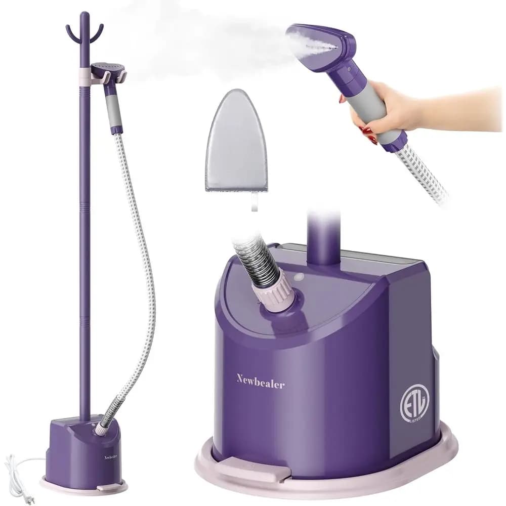 Vaporizzatore per Vestiti da 1500W con Pedale, Serbatoio d'Acqua da 1,7L, Riscaldamento in 45s, 50 Minuti di Vapore, Spegnimento Automatico