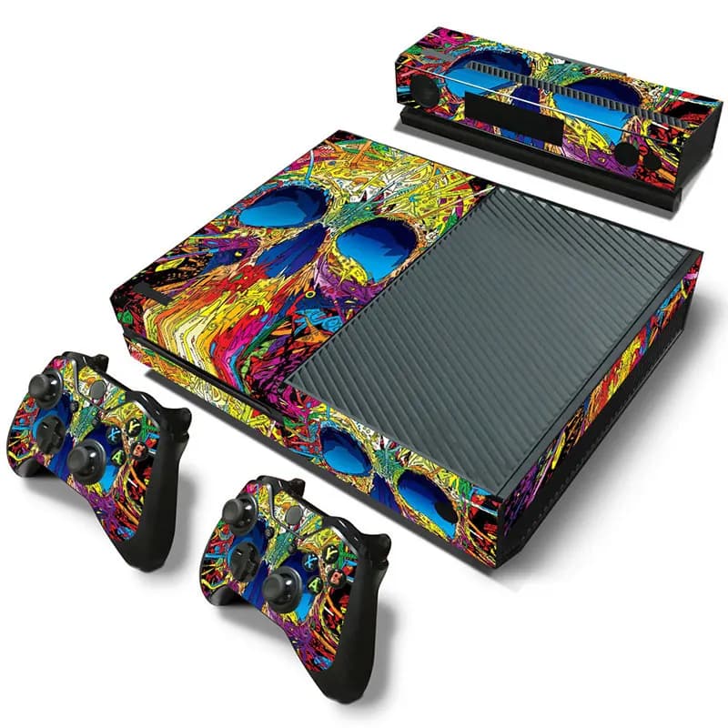 Adesivo personalizzato per la superficie in vinile protettivo con teschio per il XBOX un accessorio Host + 2 adesivi per controller immagini personalizzate