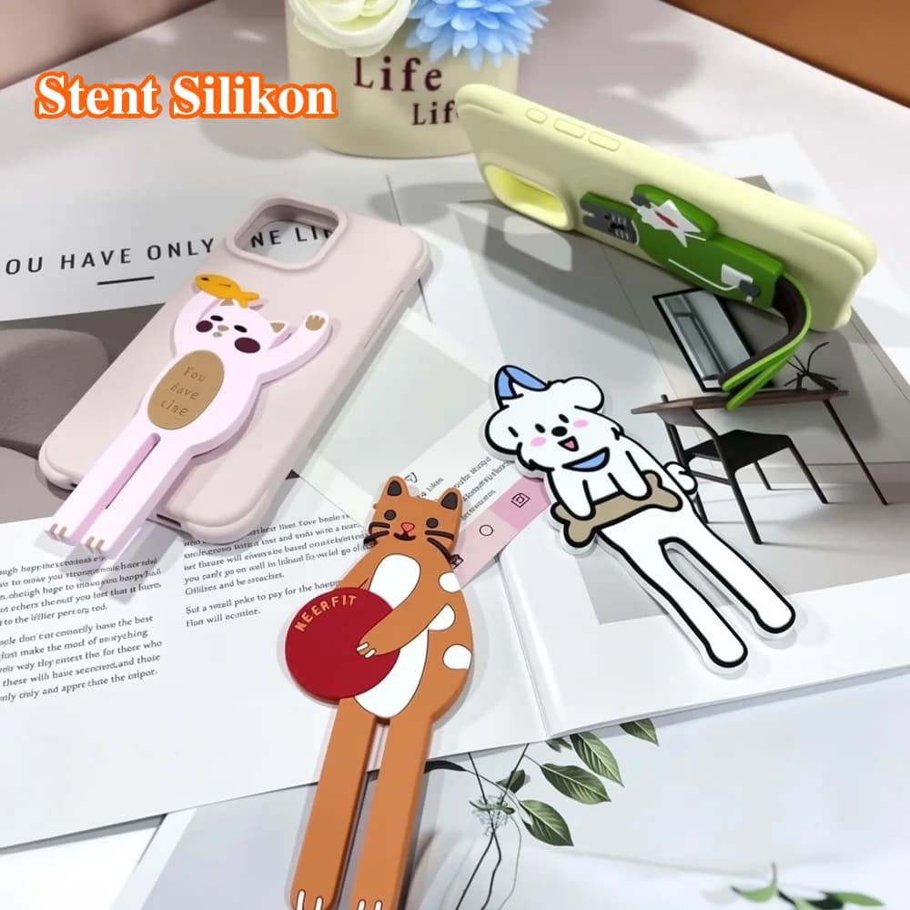 Cute Cartoon Cool Stylish Glasses Phone Holder Griptok Support For iPhone Samsung Xiaomi Phone Case Grip Tok Bracket Girl Gift