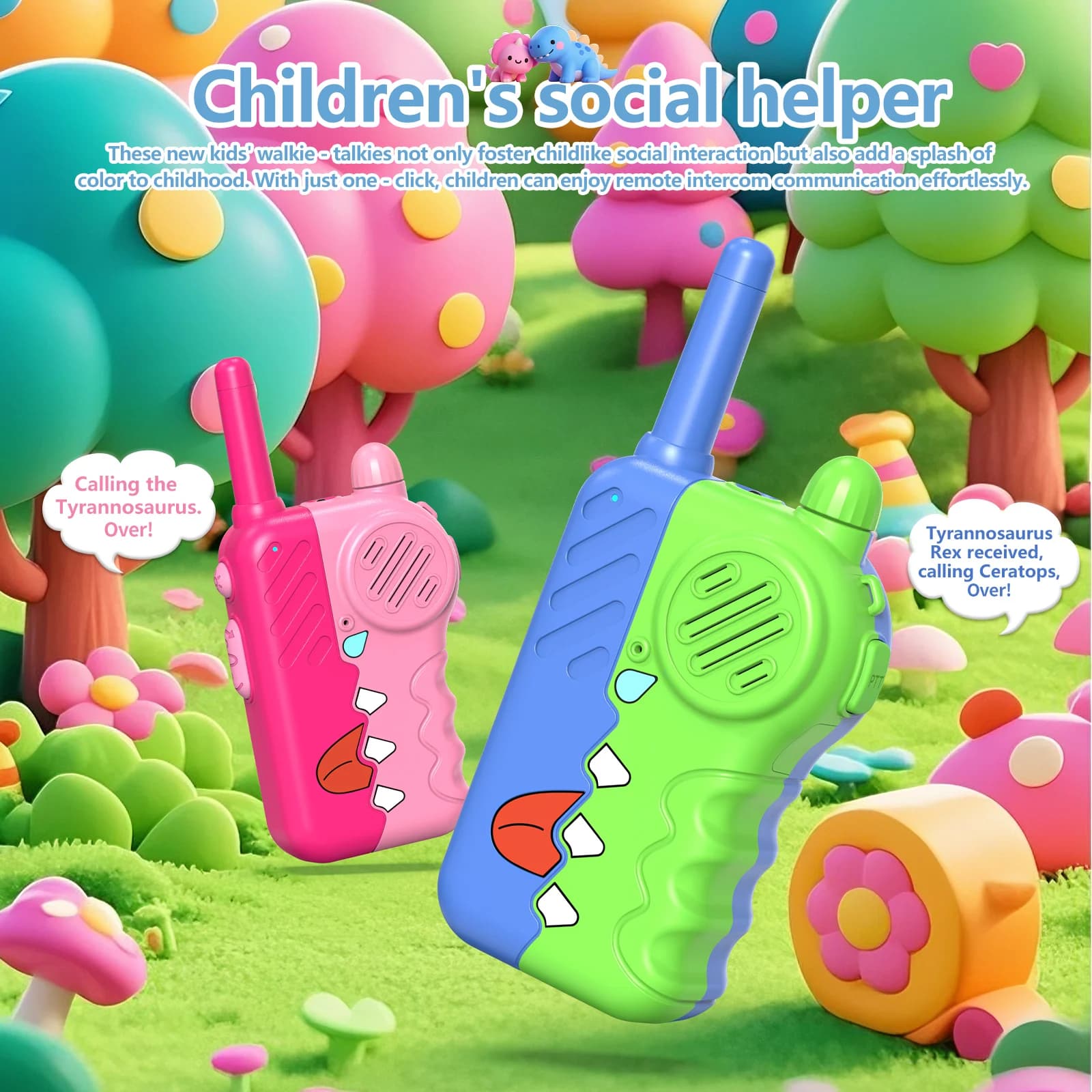 Walkie talkie per bambini, facili da usare, con un design antigoccia; giocattoli educativi all'aperto genitore-figlio.