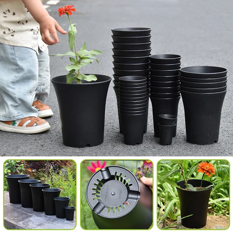 2-10 Pieces Round Vase Reinforced for Grass Plants, Plastic Planter for Seed and Garden Decoration