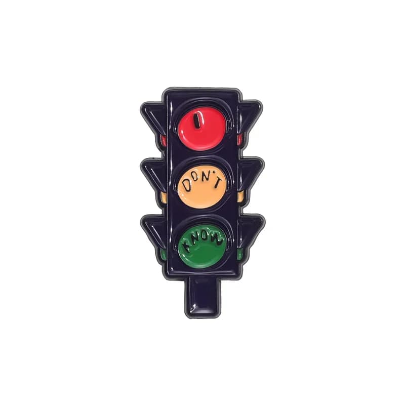 Traffic Light I Don't Know Brooch Enamel Pins Creative Cartoon Brooch Decorative Backpack Lapel Badge Jewelry Gift for Friends
