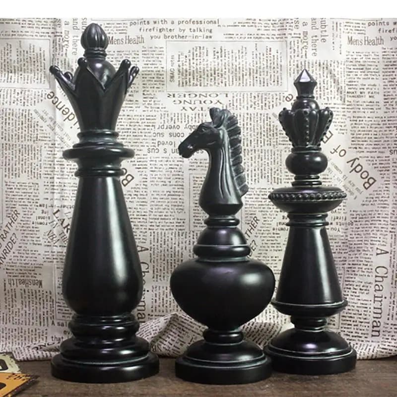 3 pezzi/set scacchi internazionali King Piece ornamenti decorazioni per la casa nordica moderna resina studio ornamento decorazione da scrivania