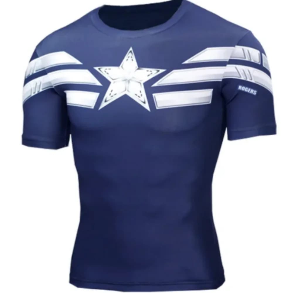 T-shirt Rashguard Bjj Gi MMA, T-shirt transpiranti imprimés Captain en 3D, T-shirt de compression MMA pour hommes