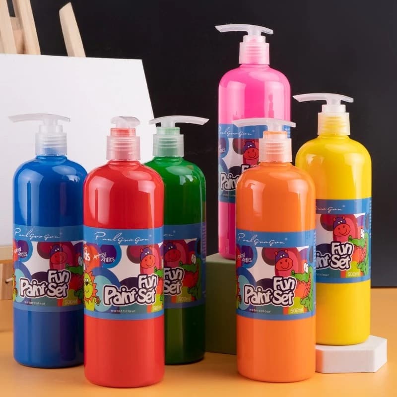12 Colors Large Washable Paint for Kid (16.9oz,500 Ml), Acrylic Bulk Paint Supplies Non Toxic , Craft DIY,Poster Finger Paint