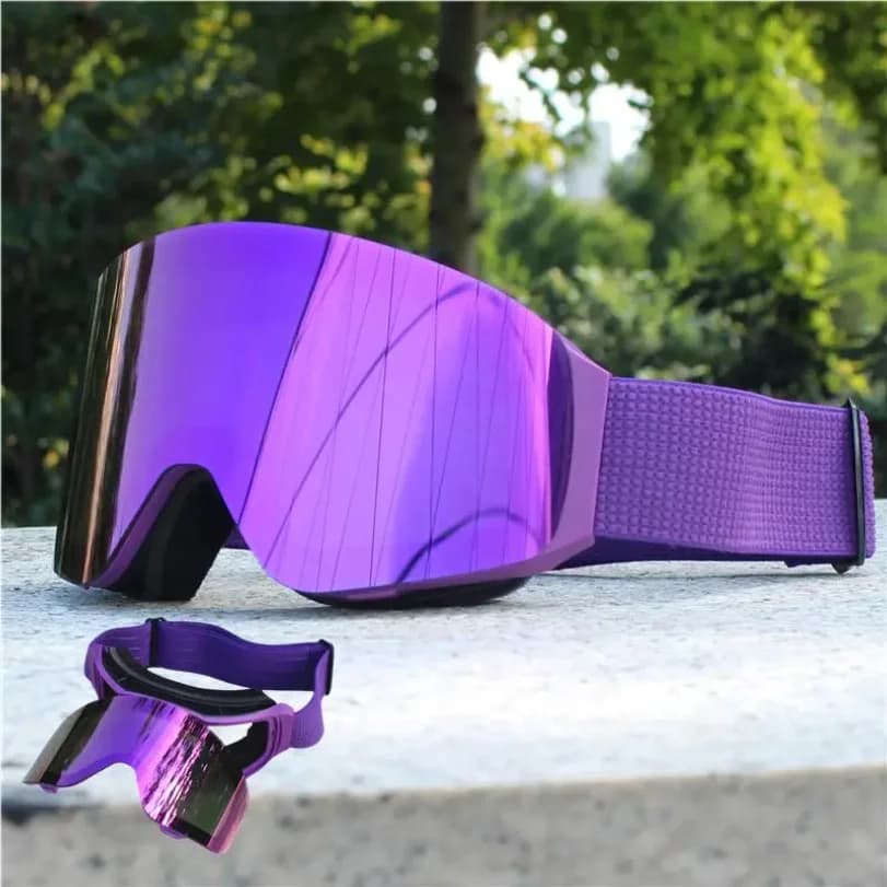 Occhiali da Sci con Copertura Magnetica a Doppio Strato Antiappannamento, Occhiali da Snowboard, Protezione Ottica per Sport all'Aperto