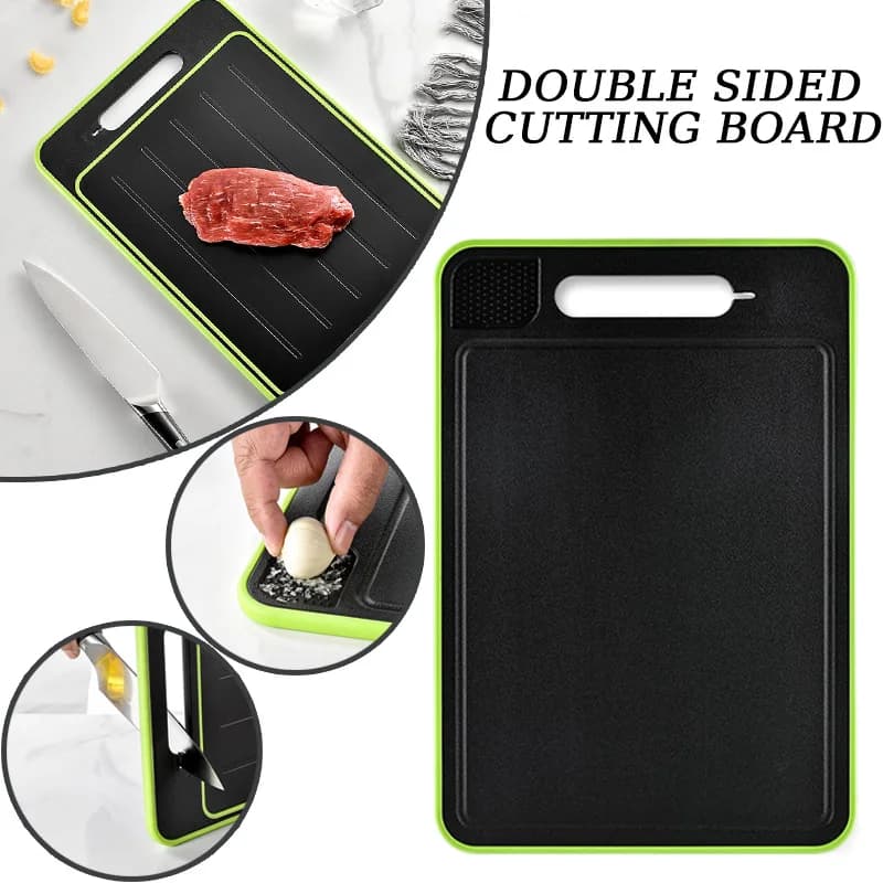 Tagliere a doppio lato con 1 pezzo con grattugia Temperamatite Tagliere per scongelamento multifunzionale per uso domestico Gadget da cucina VIE LENTE