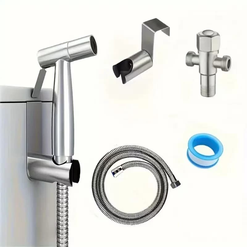 Handheld Toilet Bidet Sprayer Set Kit Stainless Steel Hand Bidet faucet for Bathroom Hand Sprayer Shower Head Self Cleaning