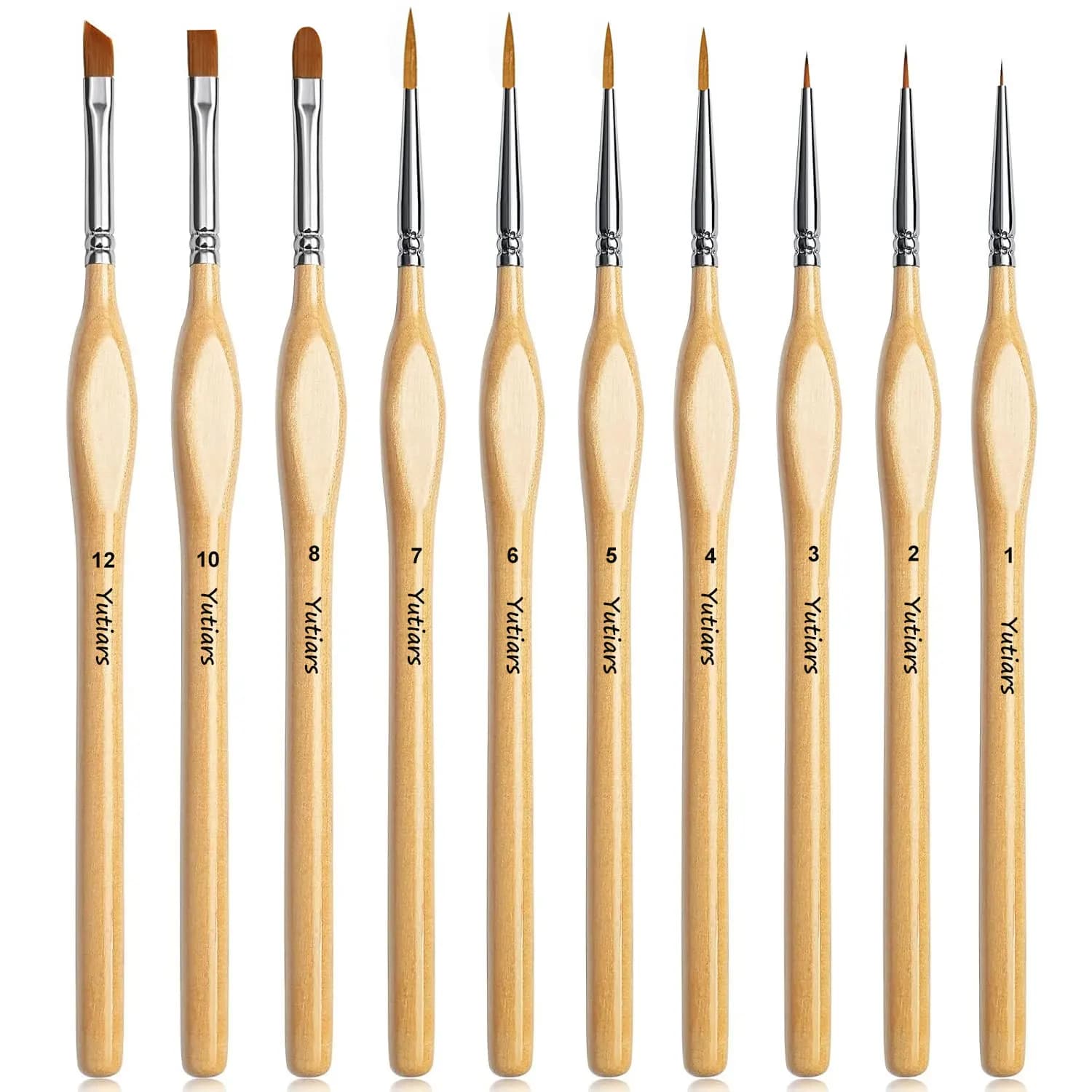 10pcs Precision Paint Brush Set for Fine Detail - Durable Miniature Brushes with Micro Tips for Warhammer 40K,Model & Art Paint