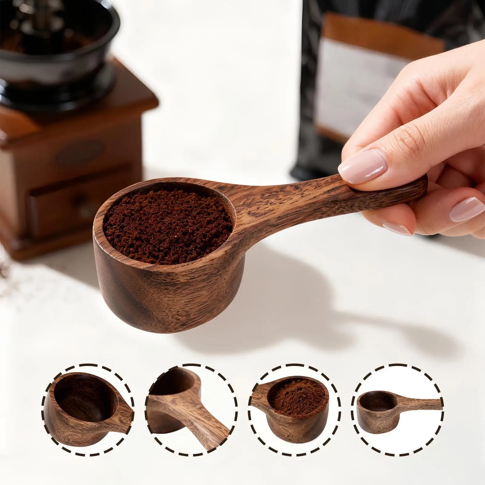 Wooden coffee maker 42 ml dosing machine Multi-purpose kitchen tool Sugar tea maker Bean protein powder Coffee maker