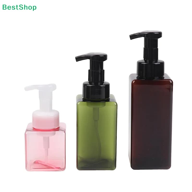 ☆ Flaconi quadrati in plastica con pompa – Contenitori ricaricabili per shampoo, lozioni e sapone liquido