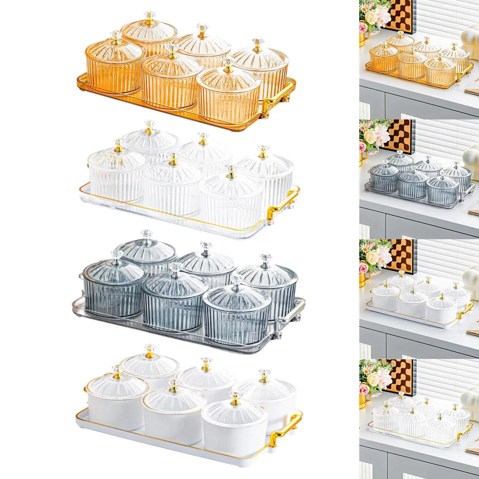 Appetizer Serving Tray with Stand Multipurpose Dried Fruit Organizer Modern Design Platter for Living Room Festivities