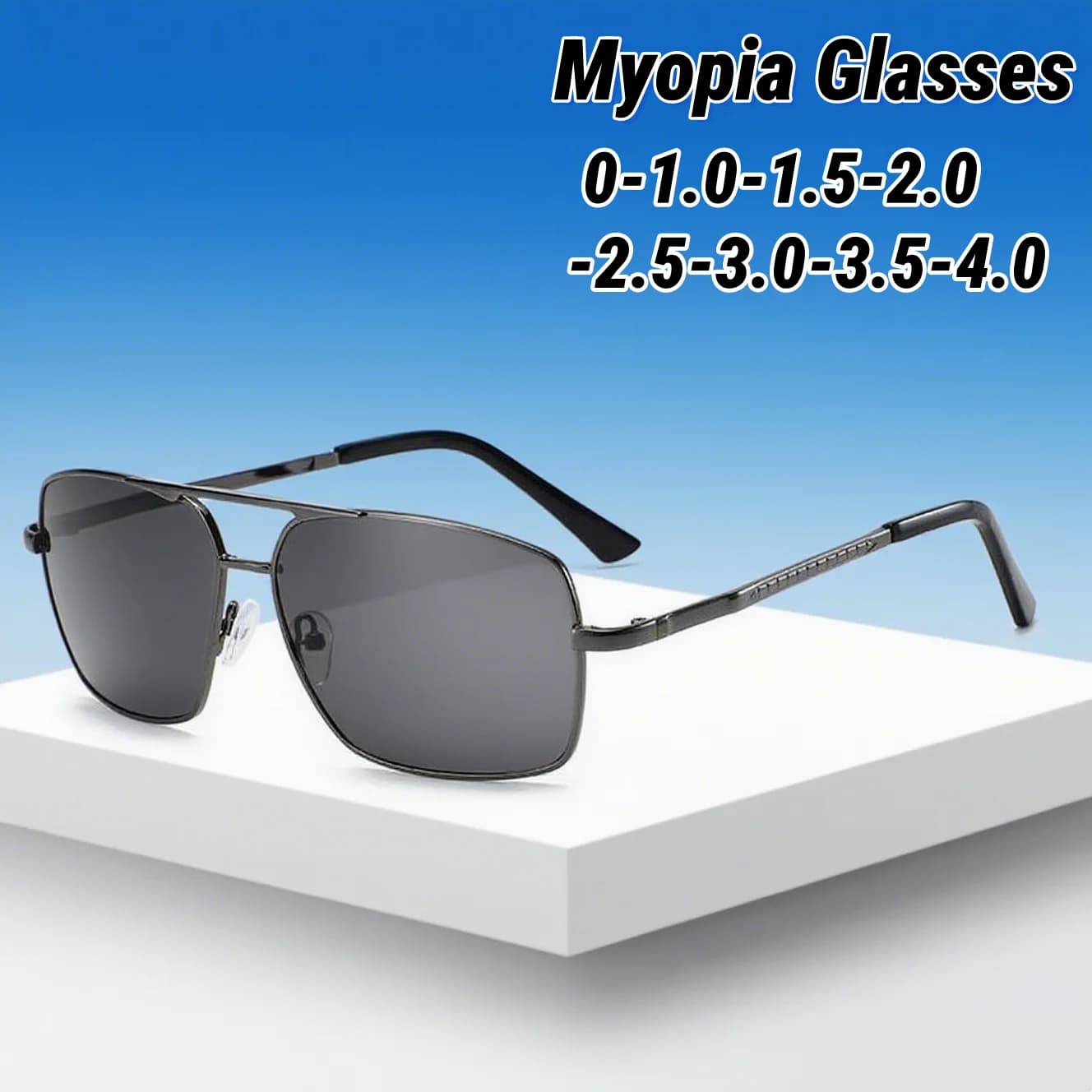 Luxury Designer Polarized Myopia Glasse Men Fashion Driving Anti Glare Outdoor UV400 High Definition Sunglasses Diopter To -4.0