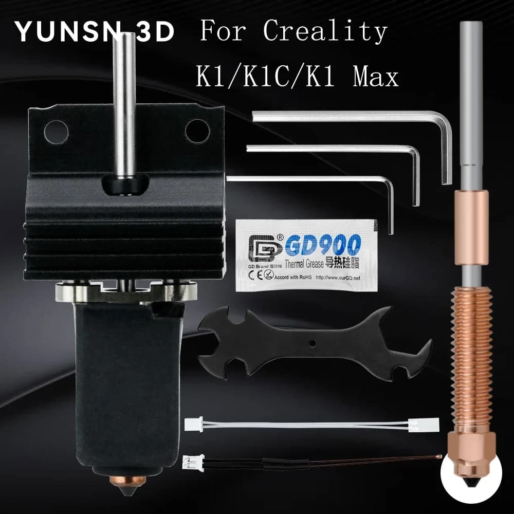 New Upgraded Hot End Kit For Creality K1,K1C,K1 Max Quick Swap Nozzle Hotend Ceramic Heating Block Thermistor 3D Printer Parts
