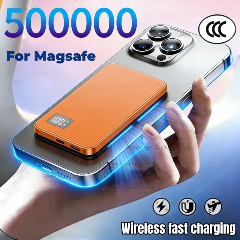 Power Bank Magnetic Wireless 500000mAh, Quick Charging, External Battery PD22.5W Portable for Magsafe, iPhone17, Samsung, Xiaomi