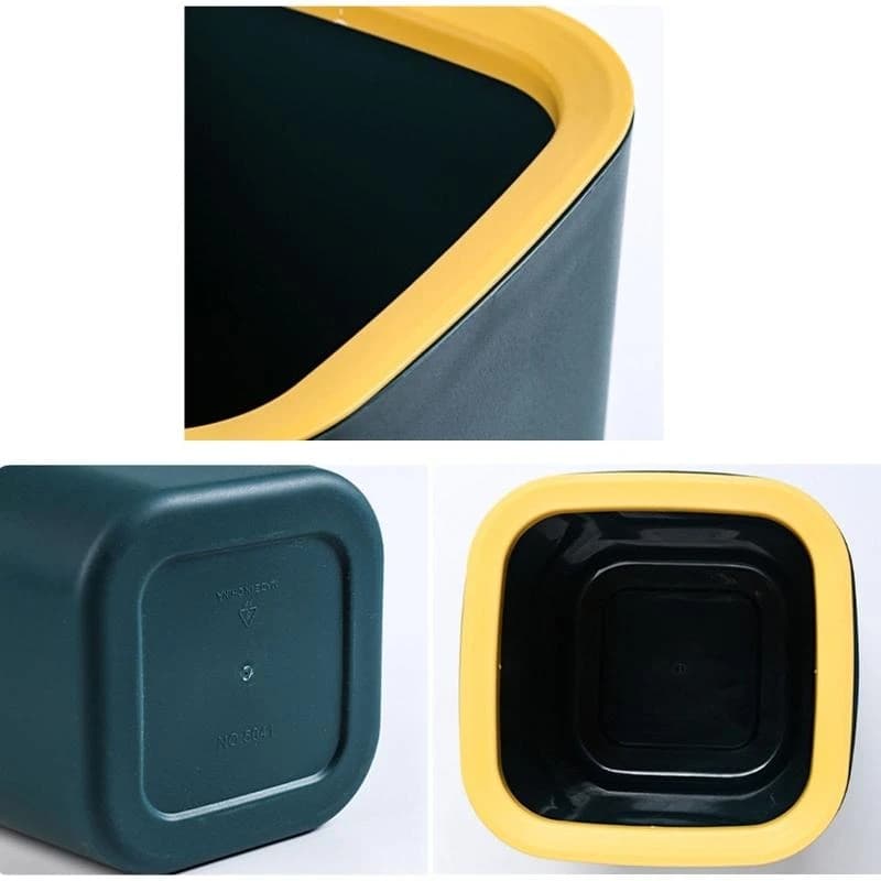 Trash Can Press Ring Trash Bag Waste Paper Basket Garbage Container