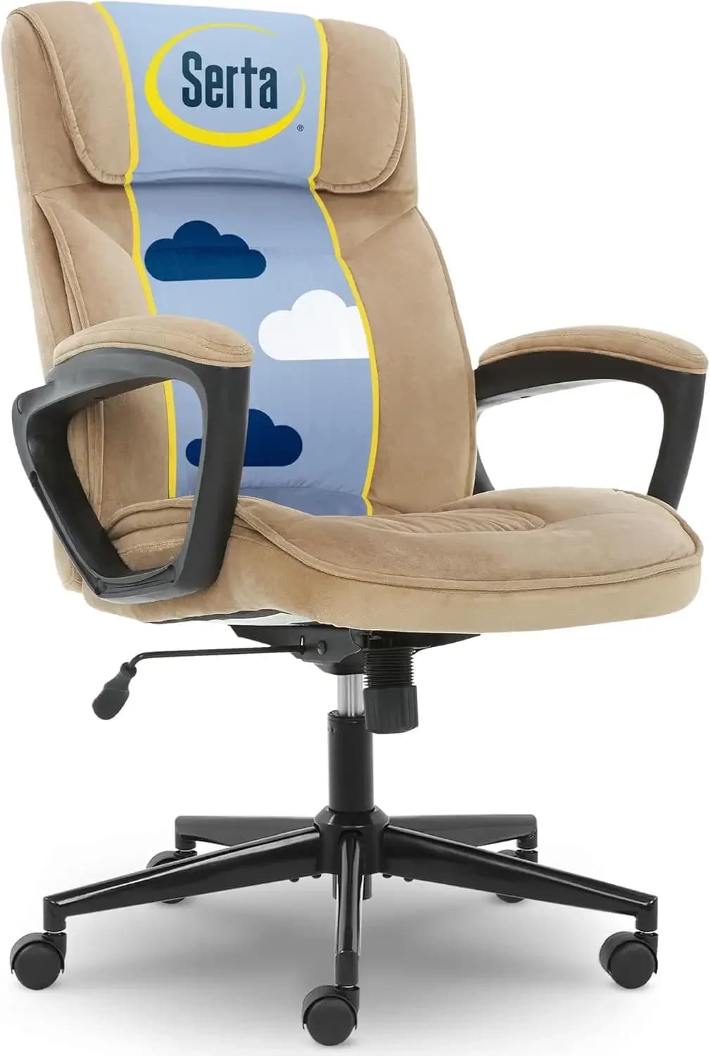 ® Sedia da ufficio Hannah Executive, ergonomica con schienale medio e supporto lombare, cuscino di seduta rigido, cuscini a strati, imbottitura