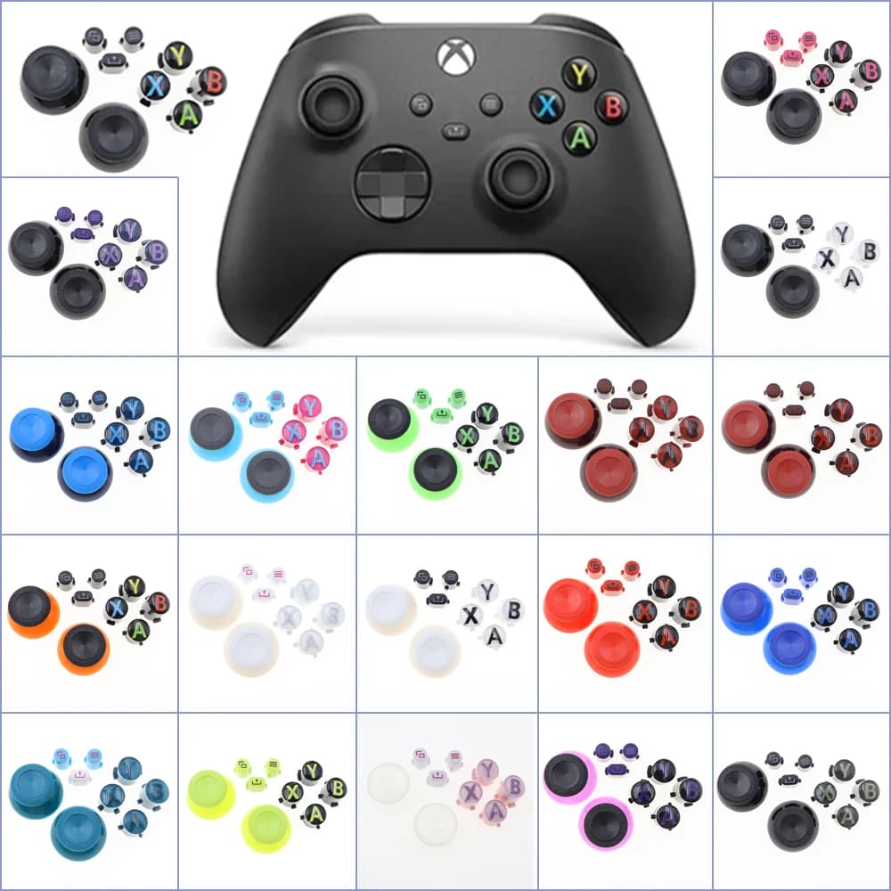 Set di ricambio per tasti ABXY + pulsante View Menu Share + cappuccio per joystick per accessori controller Xbox Series S/X XSX XSS