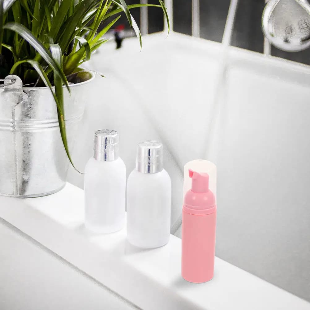 8Pcs Foaming Soap Dispenser Plastic Foam Bottle Pump for Cleanser Face Wash Hand Soap Travel Friendly Compact Refillable Leak