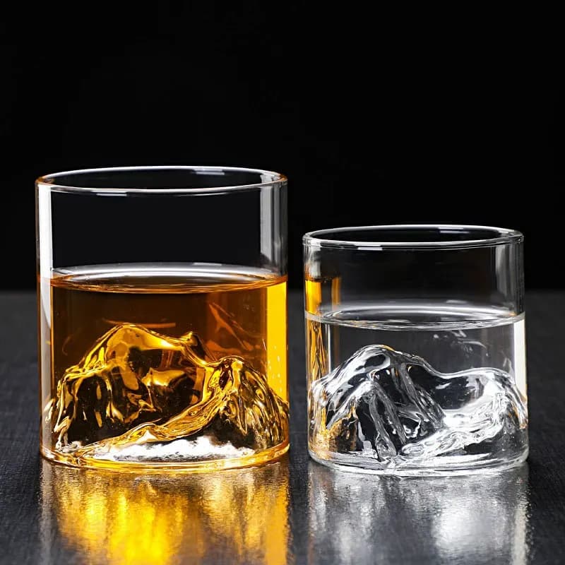 Bicchiere in Vetro a Forma di Iceberg 180ml/320ml, Resistente al Calore, Tazza per Acqua, Bicchiere Personalizzato per Cocktail, Cristalleria Raffinata