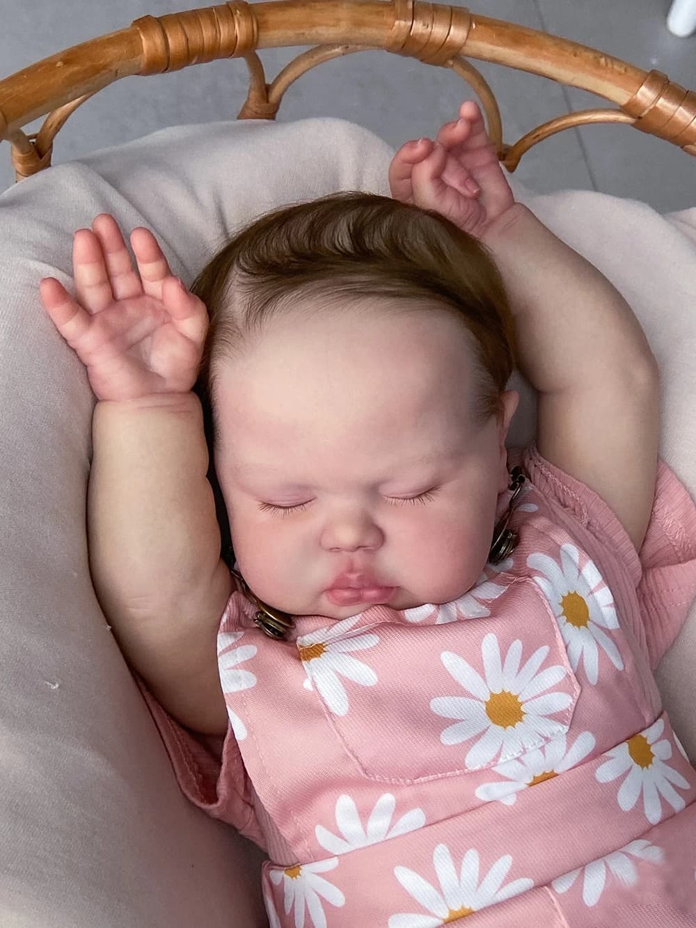 60CM Huge Size Realistic Lifelike Reborn Pickle Sleeping Baby Soft Body Multiple Layers Painting 3D Skin Hand Rooted Hair