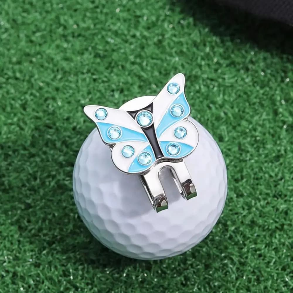 Clip Magnetico a Forma di Farfalla per Cappello da Golf, Segnalatore di Palla in Lega Metallica per Cappello da Baseball