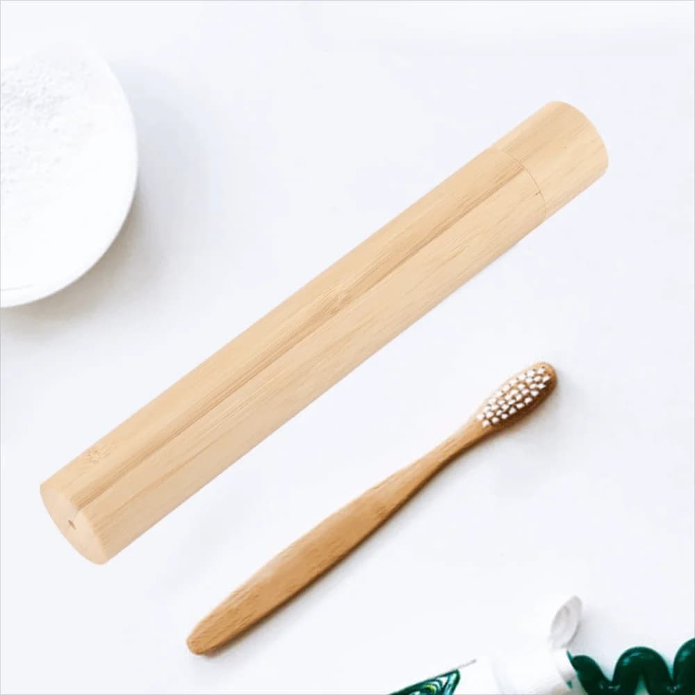 Compact Bamboo Toothbrush Holder Natural Portable Toothbrush Storage Case Reusable Tubular Toothbrush Protect Box Adult