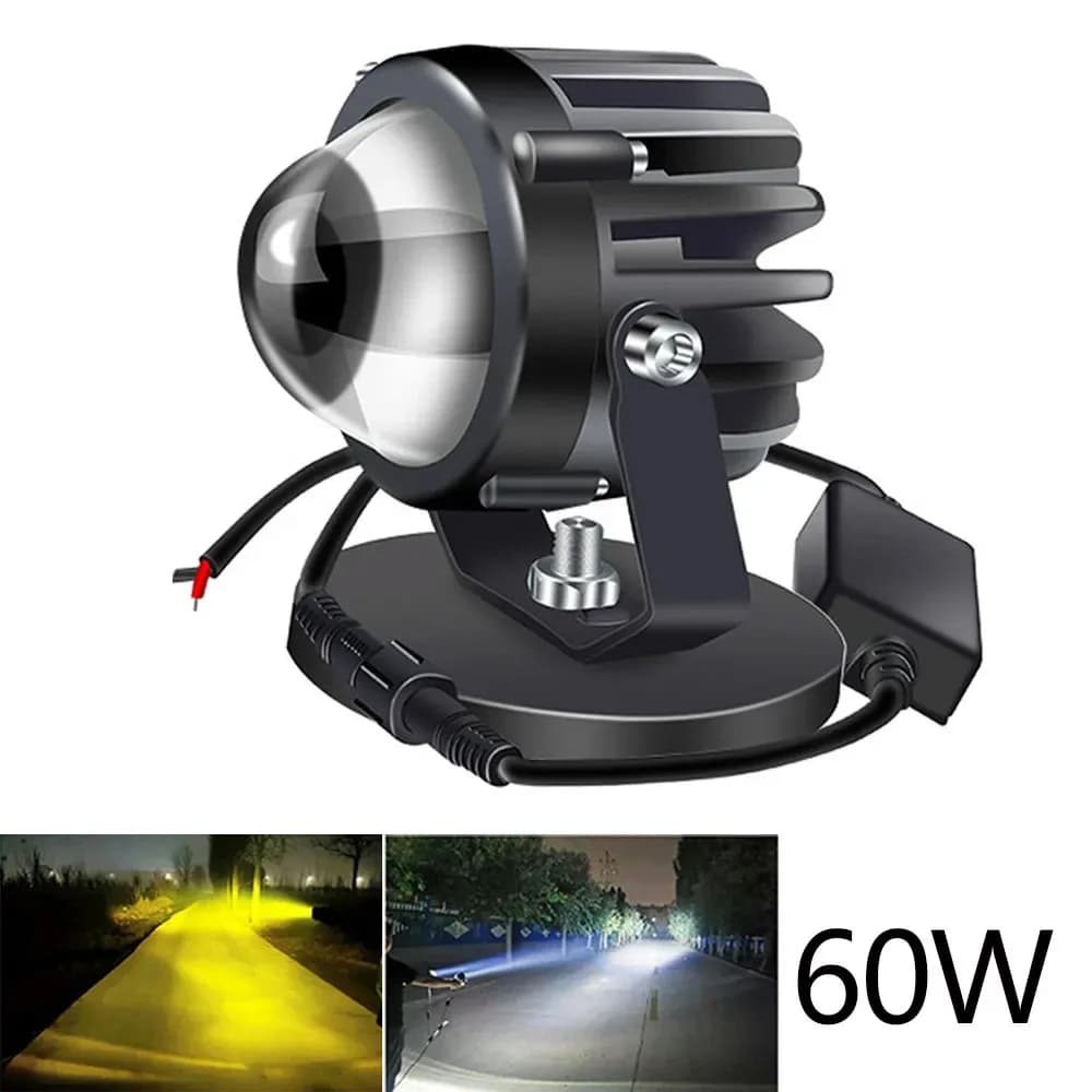 Proiettore per moto Luce laser Lampada a LED Fari Lampada fendinebbia Side Shooter Led Pods Faretto con lente gialla bianca per camion SUV