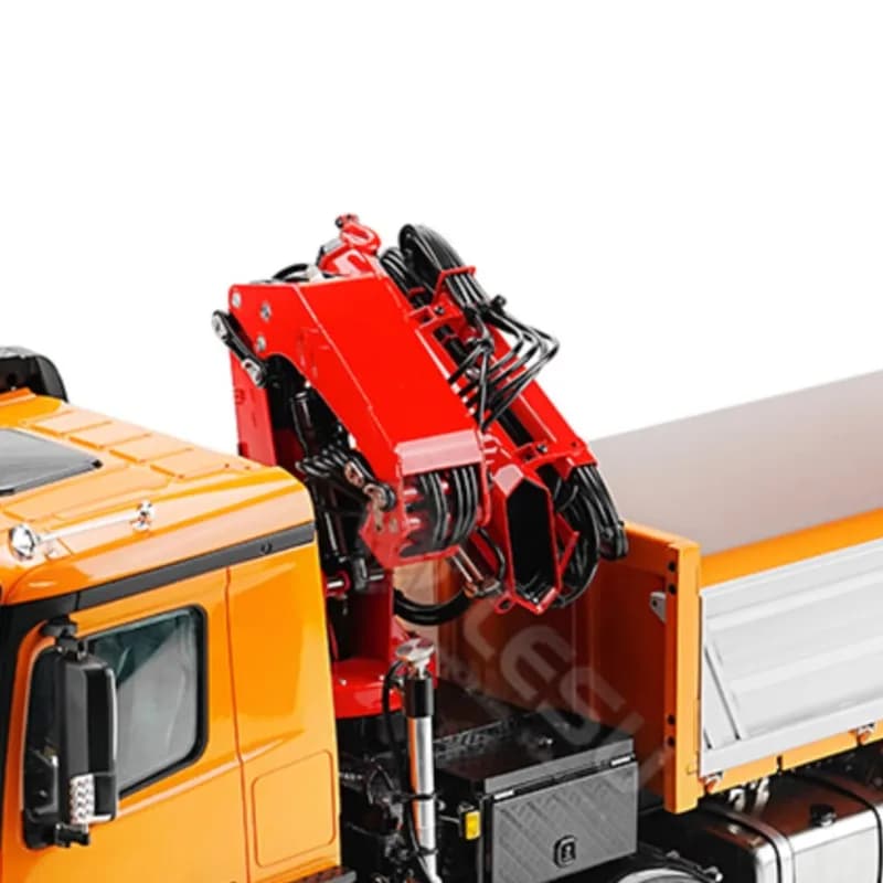 Camion Ribaltabile Idraulico RC LESU 1/14 8X8 con Gru, Kit Fai-da-Te a 3 Vie, Cabina 3348, Luci e Suoni, Modellini di Veicoli per Ragazzi