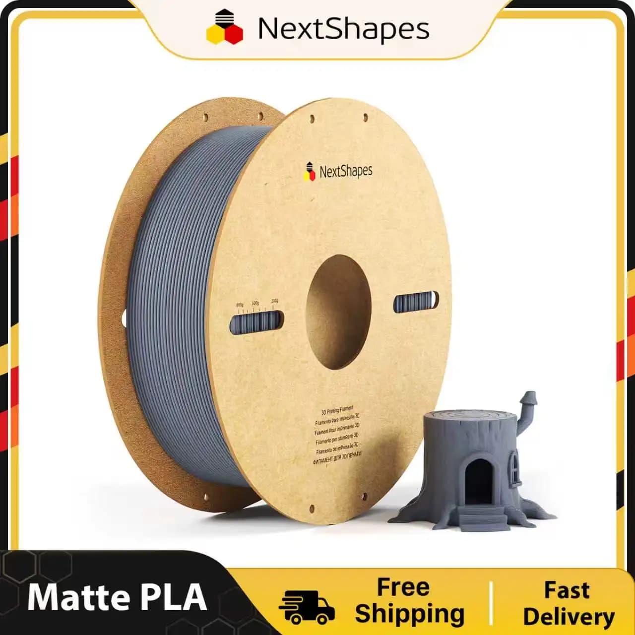 NextShapes Matte PLA Filament 1.75mm 1kg Spool (2.2lbs) 3d Printer Material Polylactic Acid Frosted Texture Vacuum Packaging