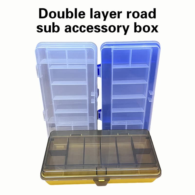 Double Laya Fishing Equipment Box PP Accessory Tool Box Separate area Fishing Organizer with fake baits