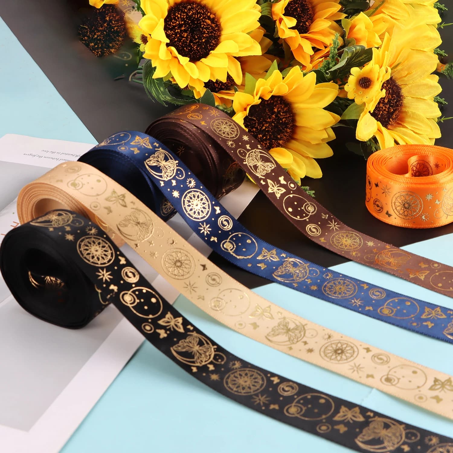 5 Yards Butterfly Ribbon, Black, Khaki, Coffee and Other Colored Ribbons, Used for Packaging Gifts, Bouquets, Gift Boxes, Etc