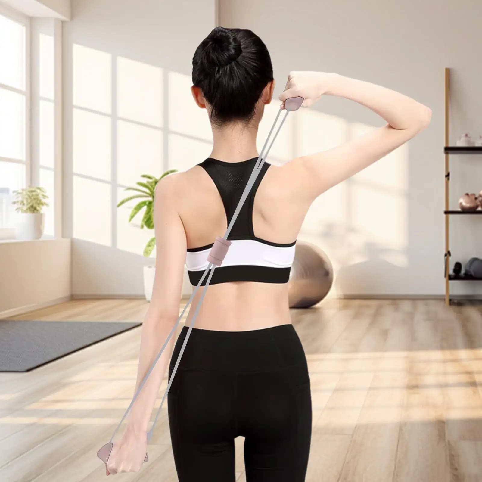 Women's Resistance Faxes Exercise Faxes With Handles Portable Anti-slip Fitness Equipment for Back Arm Stretching