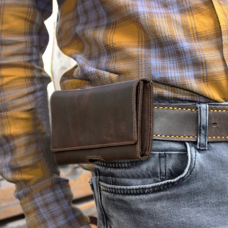 CONTACT'S Marsupio da uomo in vera pelle da viaggio piccola marsupio da cintura tasca per telefono borsa da cintura casual da uomo con marsupio borsa di design