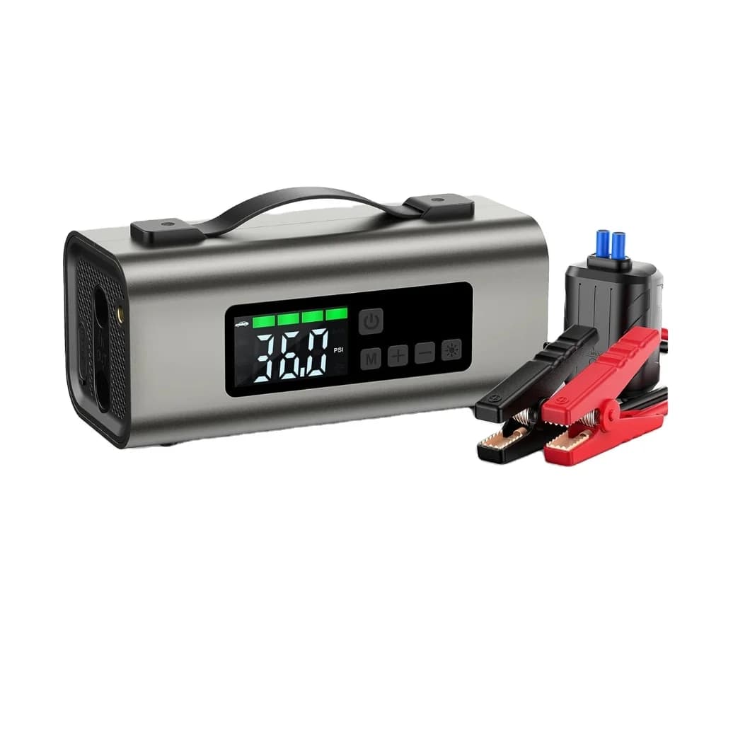 16000mah Cordless Car Jump Starter 2000A Gonfiatore per pneumatici Compressore d'aria Car Jumper Starter Scatola di salto portatile con luce di visualizzazione