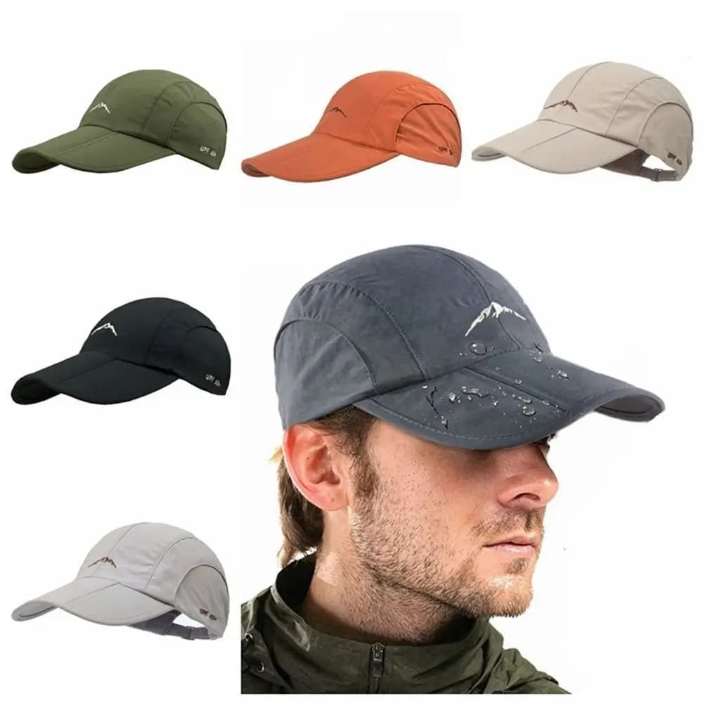 Fashion Water Proof Baseball Cap Foldable Sun Protection Fishing Cap Camping Hiking Breathable Sun Hat Men Women