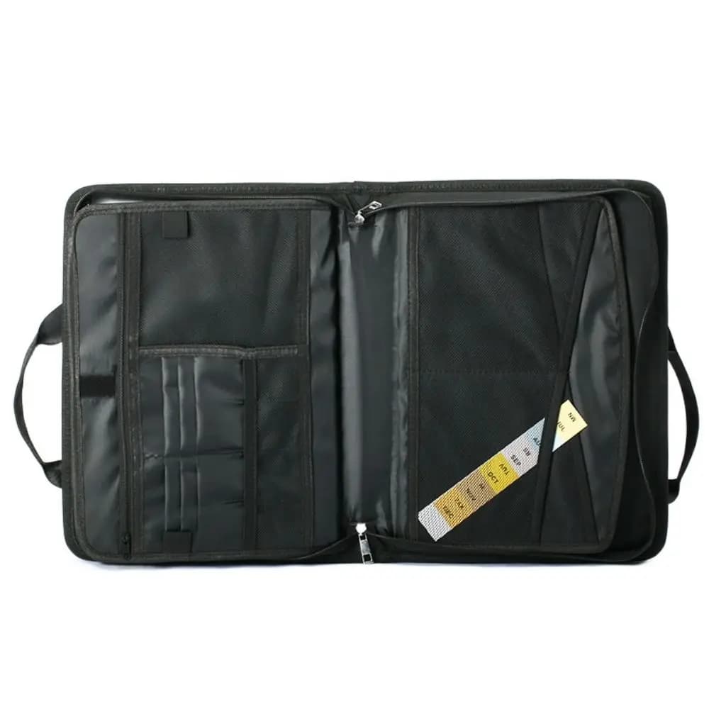 Organizzatore di file per fisarmonica a 13 tasche con cerniera ed etichette Cartella di file espandibile ignifuga Valigetta portatile per file A4 con lettere
