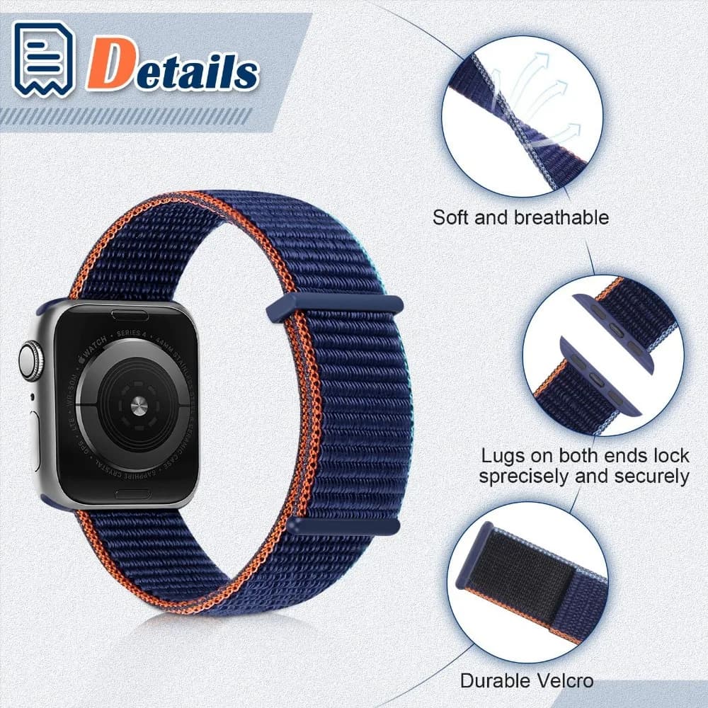 Cinturino in nylon per cinturino Apple Watch 44mm 45mm 49mm 46mm 42mm 40mm 41mm Bracciale regolabile iWatch Series 10 Ultra 9 8 7 6 5 SE Cintura