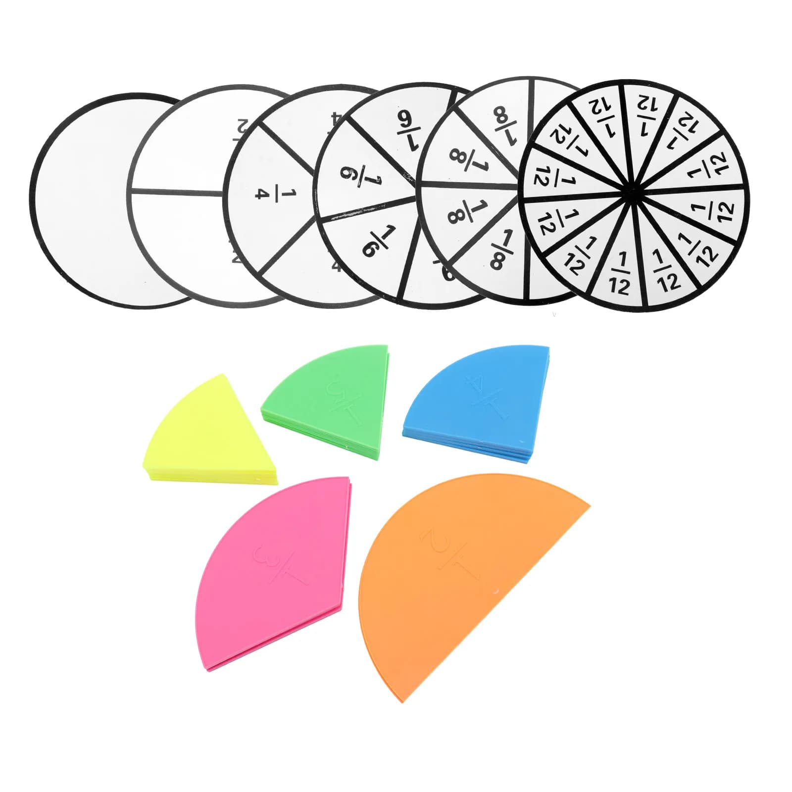 1Set Magnetic Fraction Circles Demonstration Set Tool for Understanding Fractions Fraction Tiles and Circles