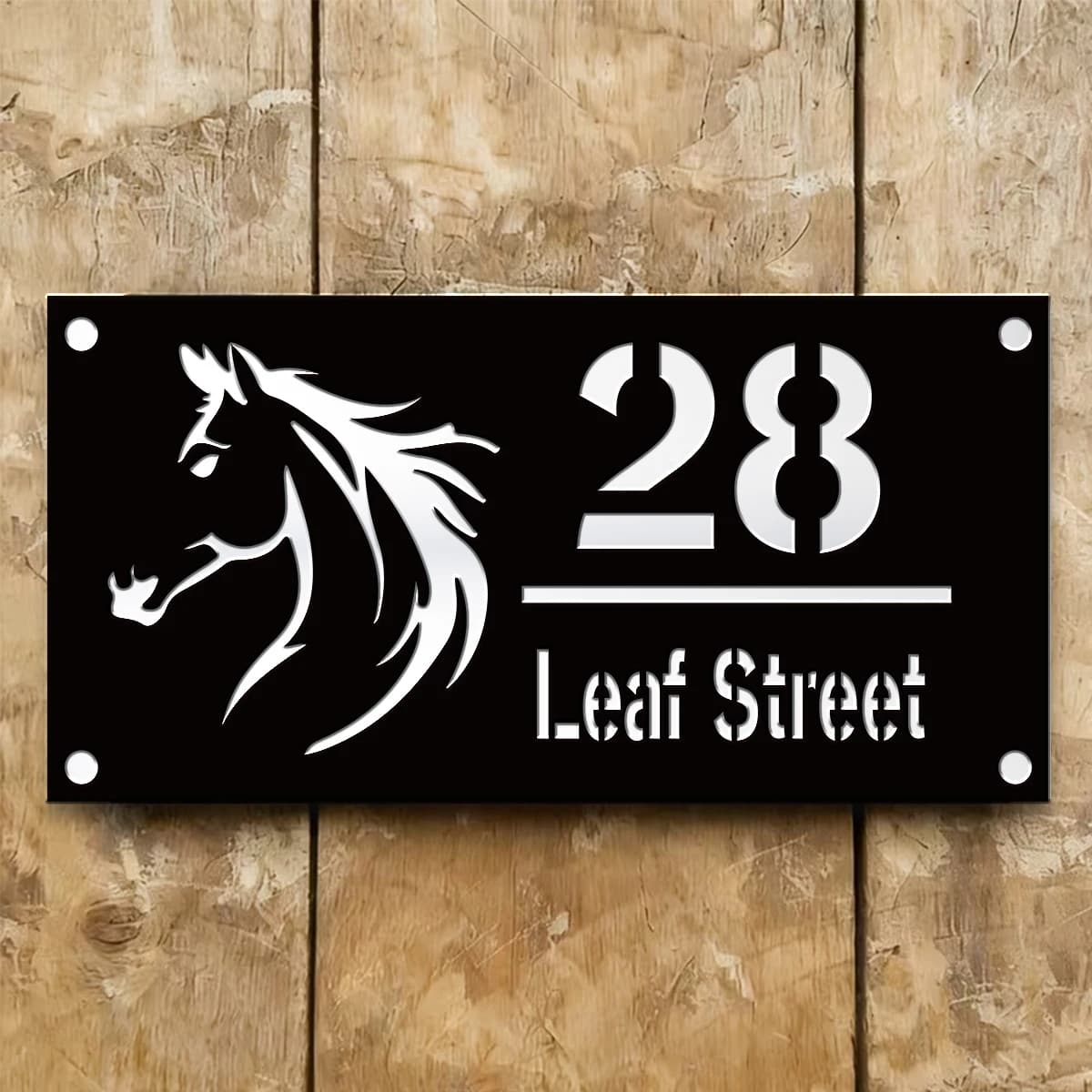 1Pc Custom home Cool stallion Acrylic House Number Door Street Sign Plaque,Home Room Garden Decor,Birthday Wedding Gift
